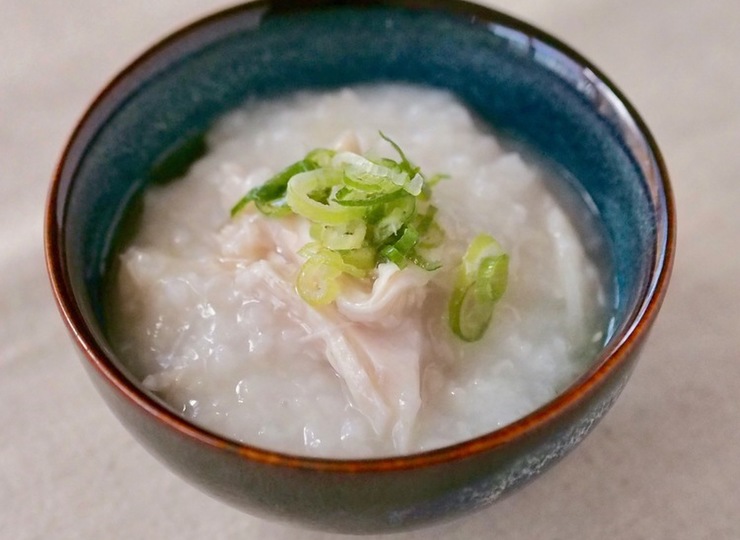 サラダチキンで簡単 中華風鶏粥