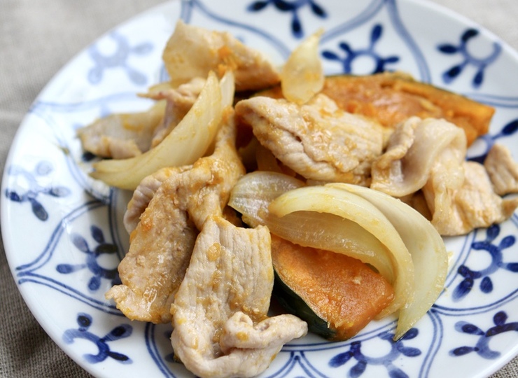 お弁当にも かぼちゃと豚肉の生姜焼き