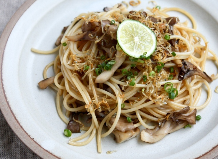 すだち香る　まいたけとじゃこのパスタ