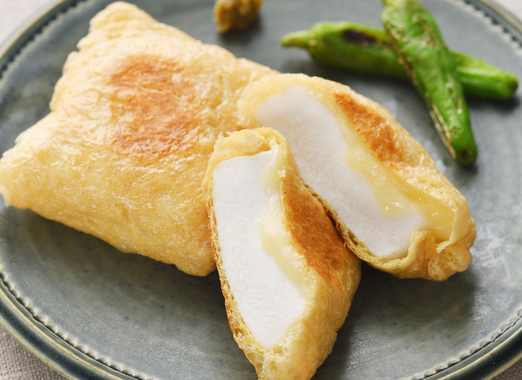 はんぺんとチーズのきつね焼き