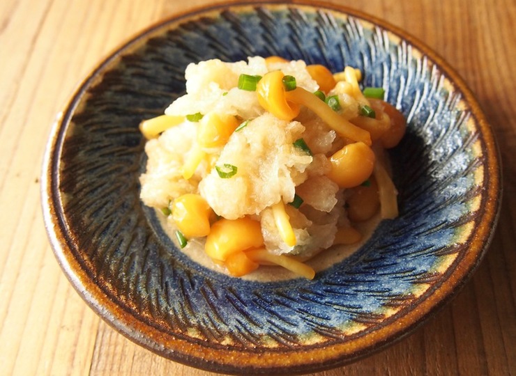 大根おろしとなめこ