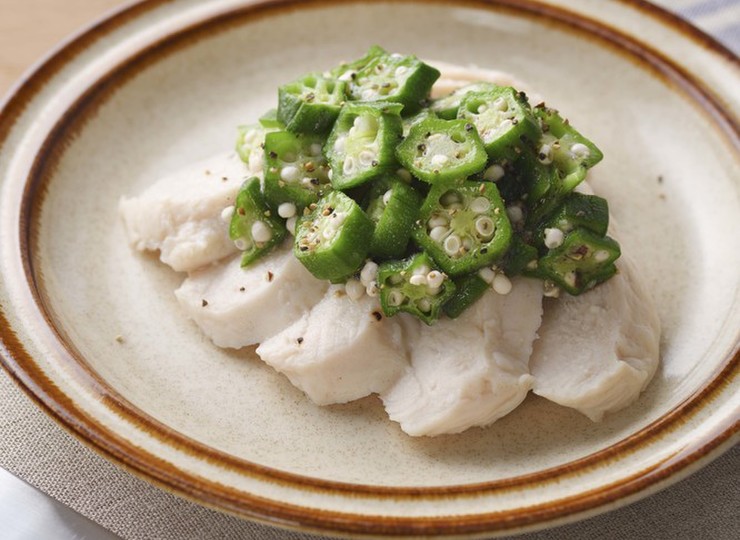 チキンのオクラガーリックペッパーソース