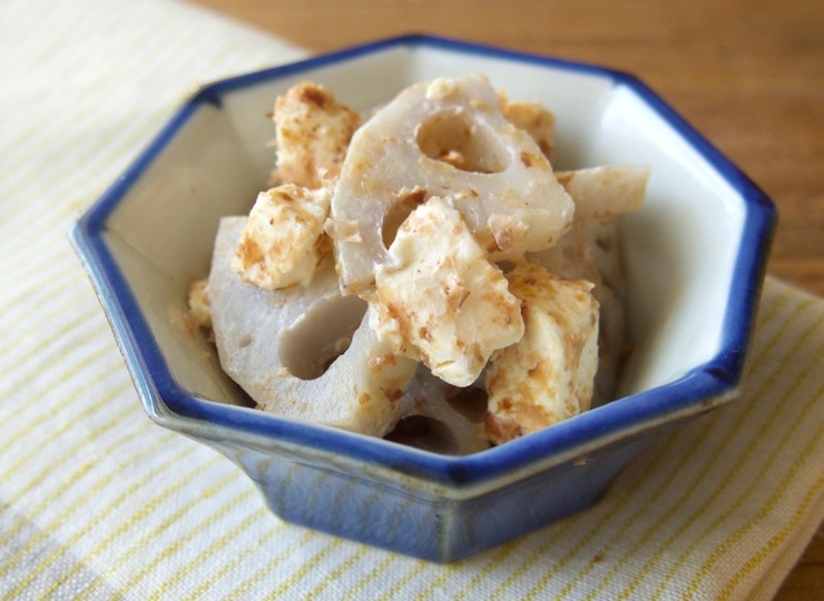 れんこんとクリームチーズのおかかあえ