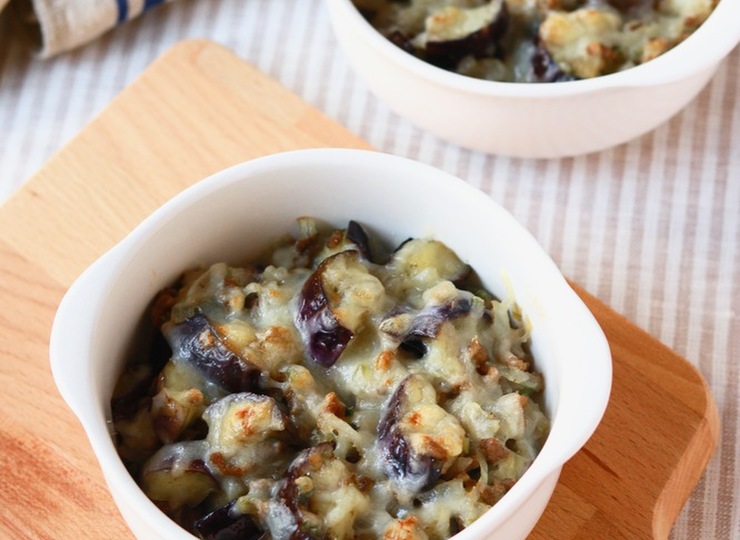 茄子と挽肉の味噌チーズ焼き