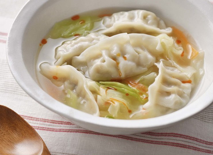 レンジで 野菜スープ餃子