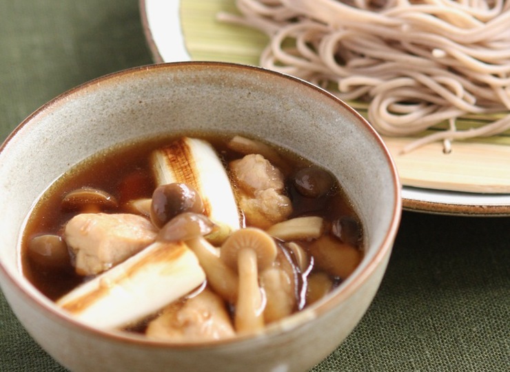 鶏肉ときのこのつけそば