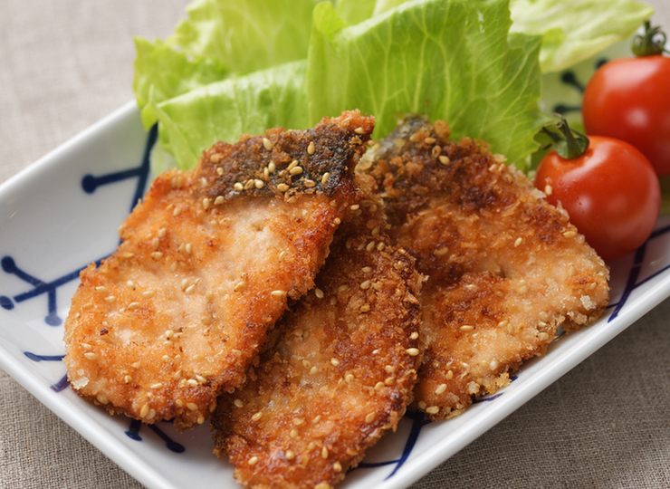 鮭のごまパン粉焼き