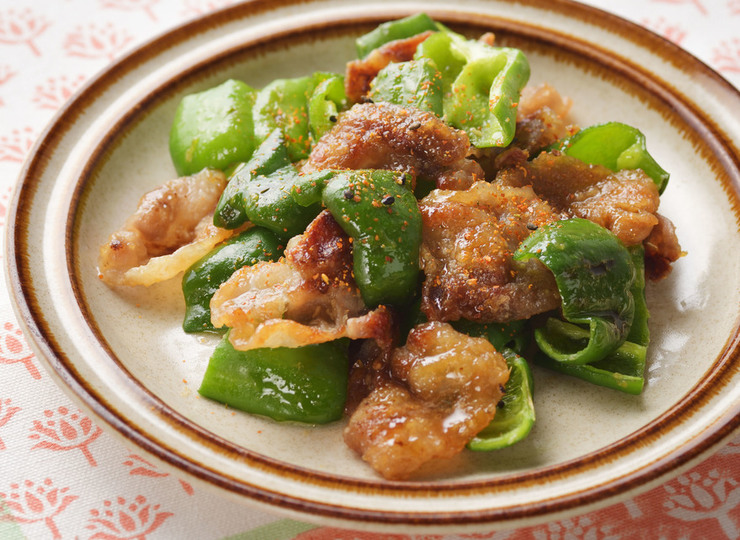 豚バラ肉とピーマンのこってり甘辛みそ炒め