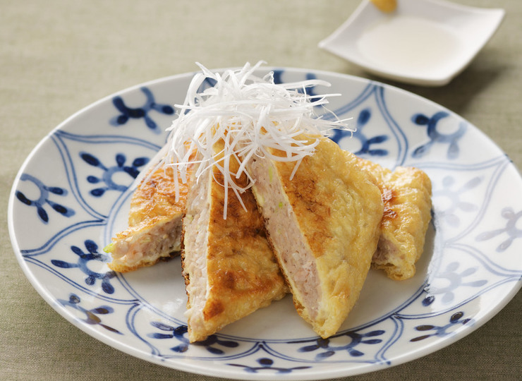 ひき肉と油揚げのはさみ焼き