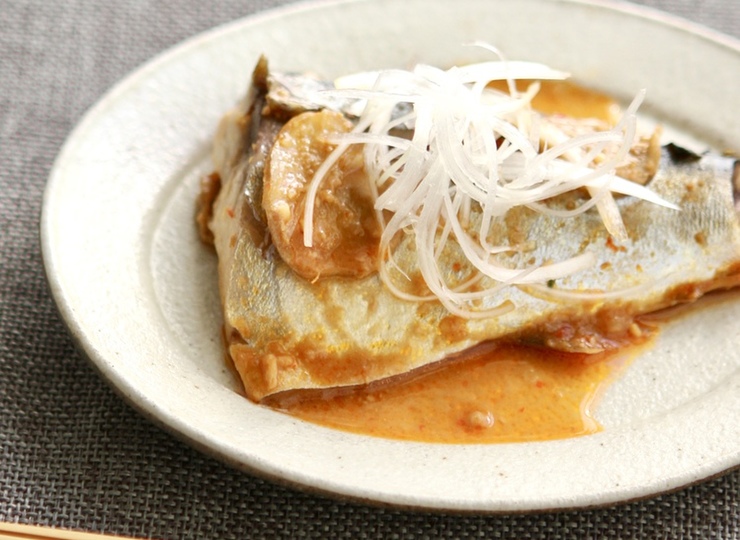 レンジでピリ辛さば味噌