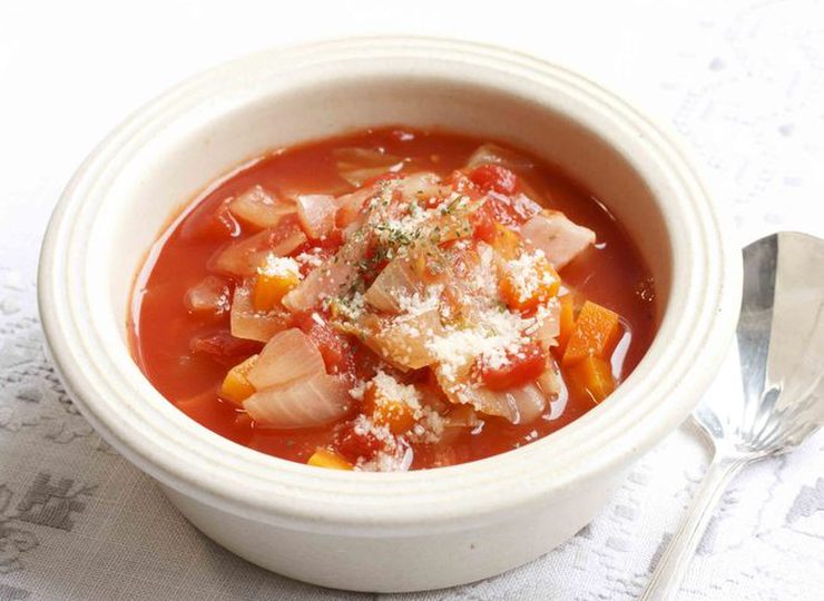 レンジで野菜たっぷりミネストローネ