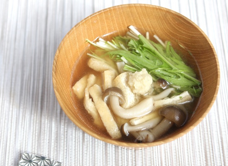油揚げと水菜のすまし汁