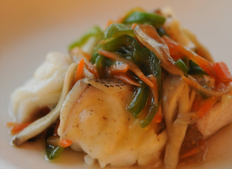 鱈の和風彩り野菜あんかけ