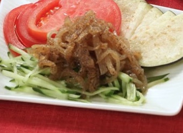 水ナス、トマト、クラゲの前菜盛り合わせ