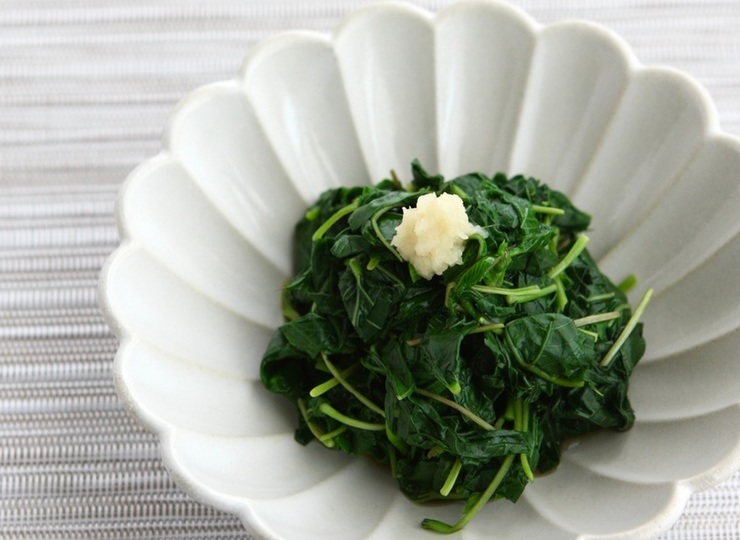 モロヘイヤの酢醤油あえ