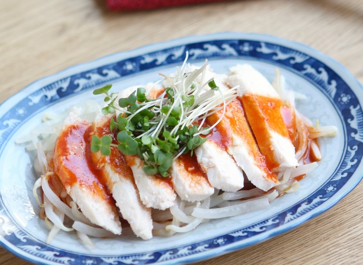 電子レンジで 韓国風蒸し鶏