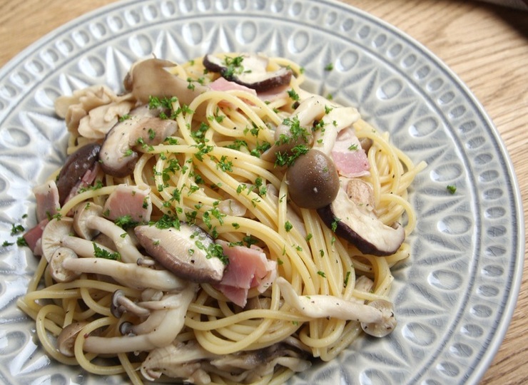 きのことベーコンのパスタ