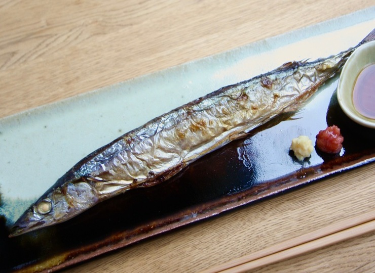 梅としょうがでさっぱり さんまの塩焼き