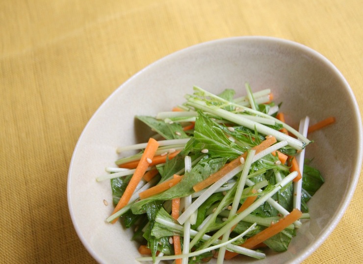 水菜とにんじんの中華あえ