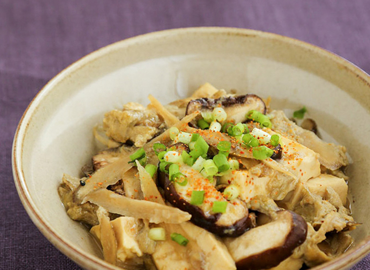 豆腐とごぼうの卵とじ