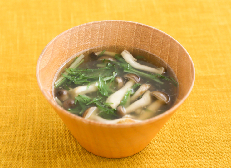 水菜の和風しょうがスープ