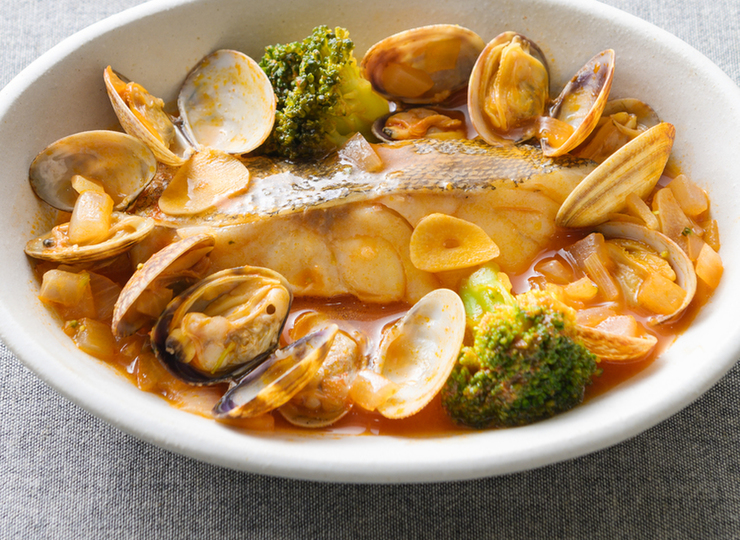 たらとあさりのアクアパッツア風