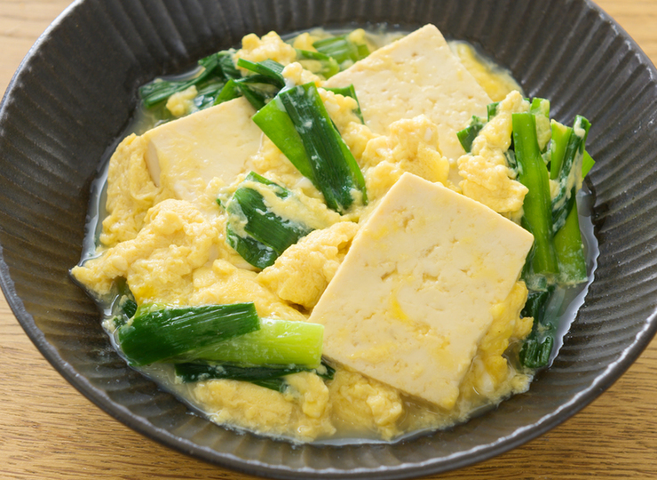 中華風 豆腐とにらの卵とじ