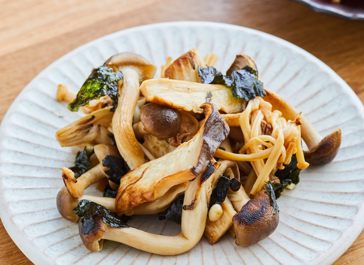 焼ききのこの海苔あえ