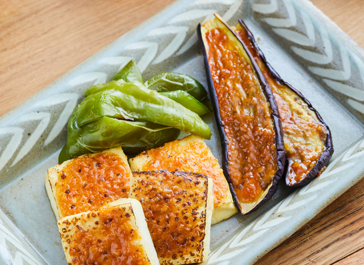 秋なすと焼き豆腐の田楽