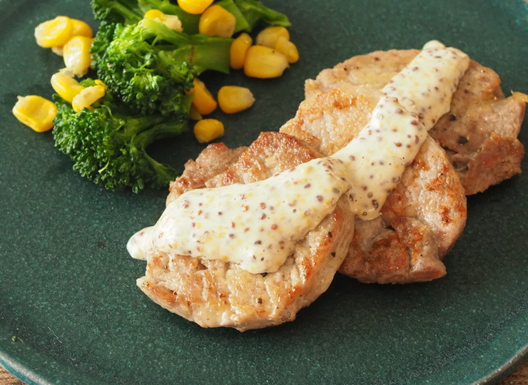 豚ヒレ肉のソテー 粒マスタードソース