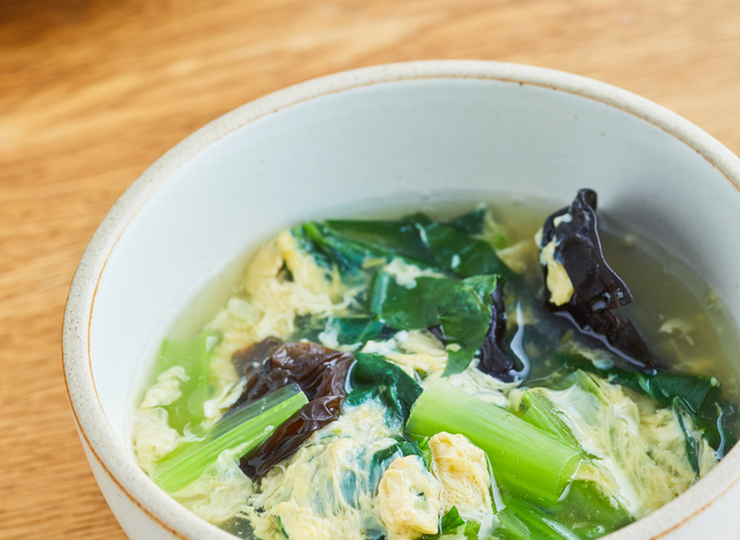 小松菜と玉子の中華スープ