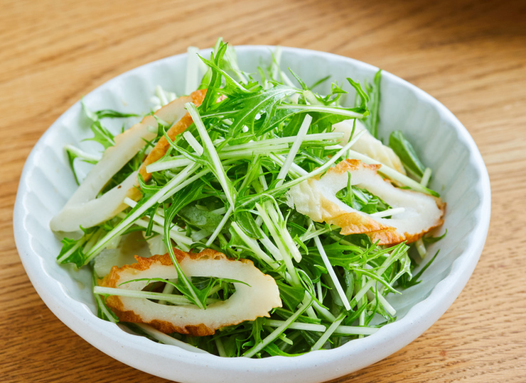 水菜とちくわのさっぱりあえ