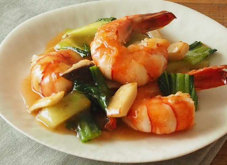 えびと青梗菜の中華炒め