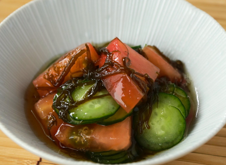 もずく きゅうり トマトの酢の物