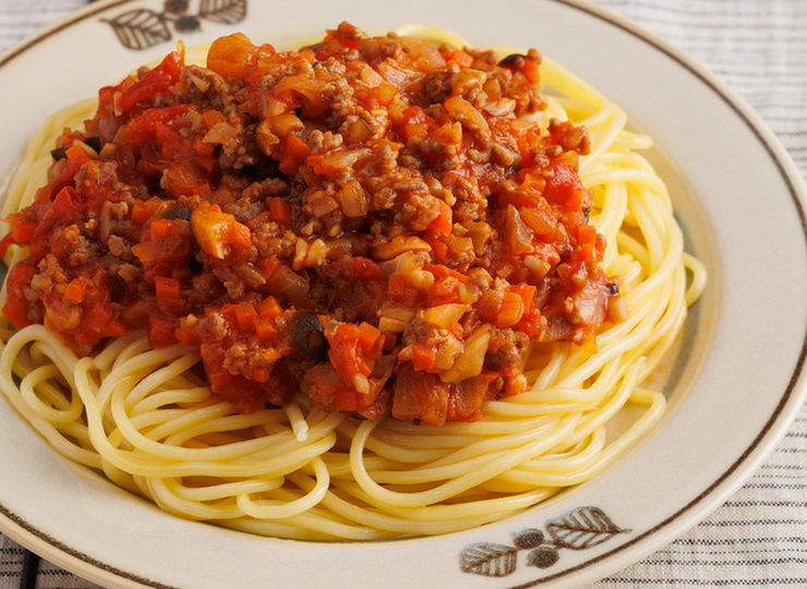 脂質控えめ ミートソーススパゲッティ
