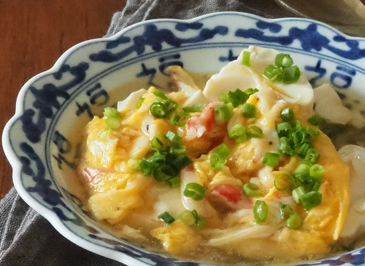 豆腐のかに玉あんかけ