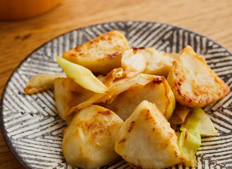 里いもと長ねぎのみそバター焼き