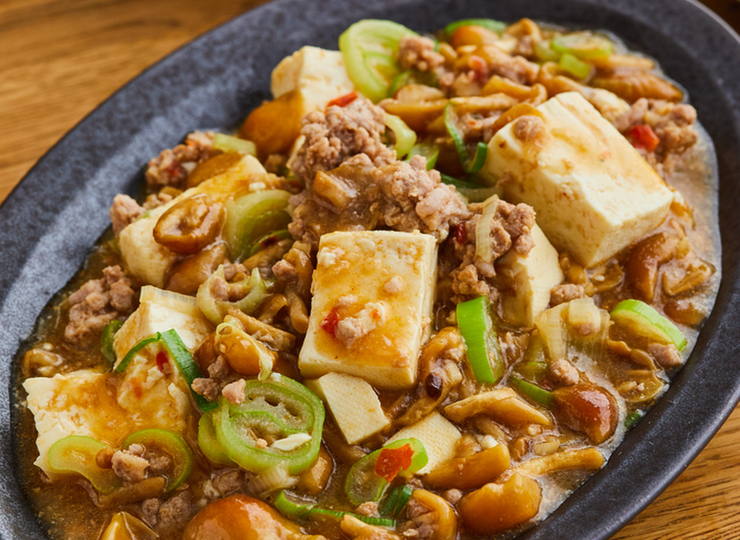 レンジで簡単 なめこのピリ辛麻婆豆腐