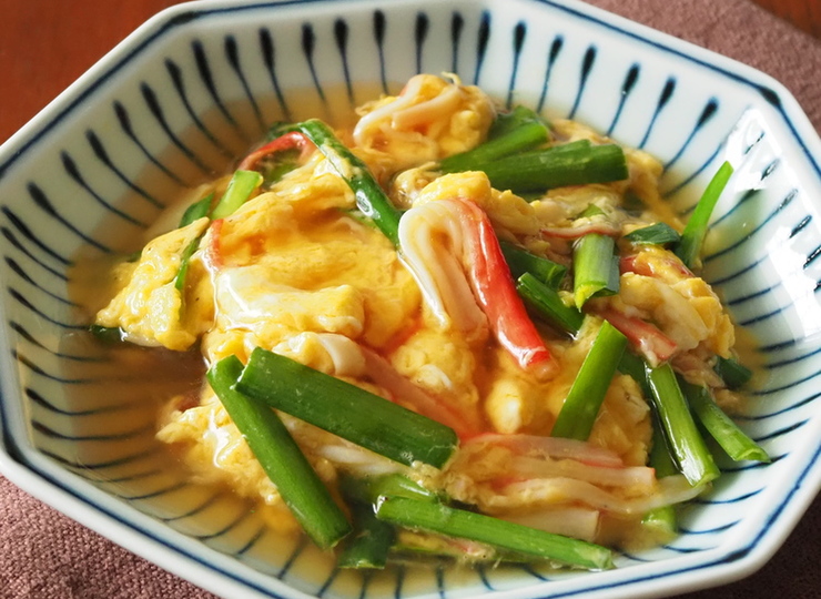 にらかに玉の甘酢あんかけ