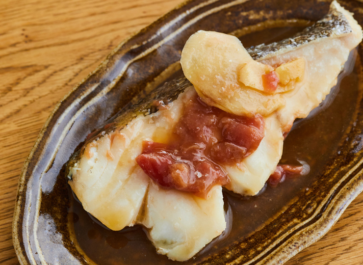 電子レンジで たらの梅しょうが蒸し