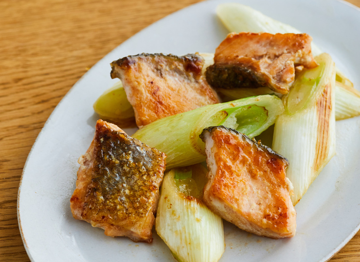 鮭のねぎみそバター焼き