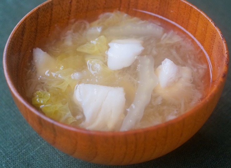 おなかに優しい たらと白菜のみぞれ汁