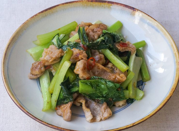 豚肉と小松菜の中華風炒め