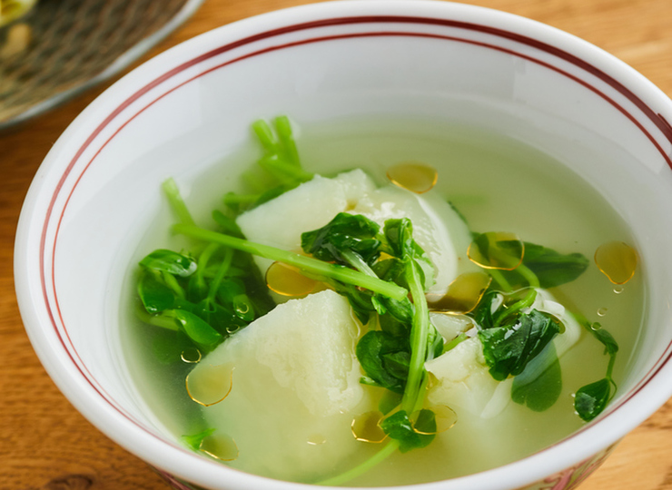 豆苗とじゃがいものスープ