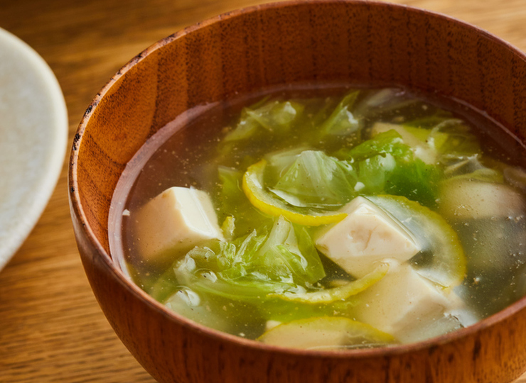豆腐と白菜のゆず風味スープ