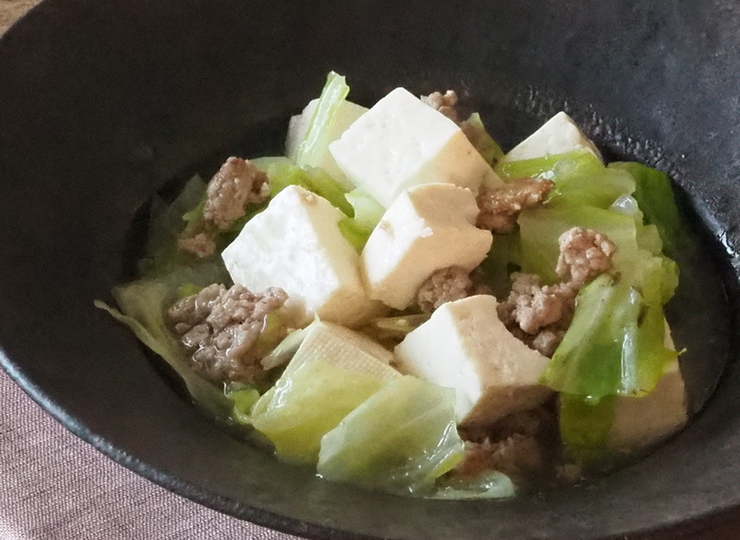 豆腐とキャベツのとろとろ生姜炒め