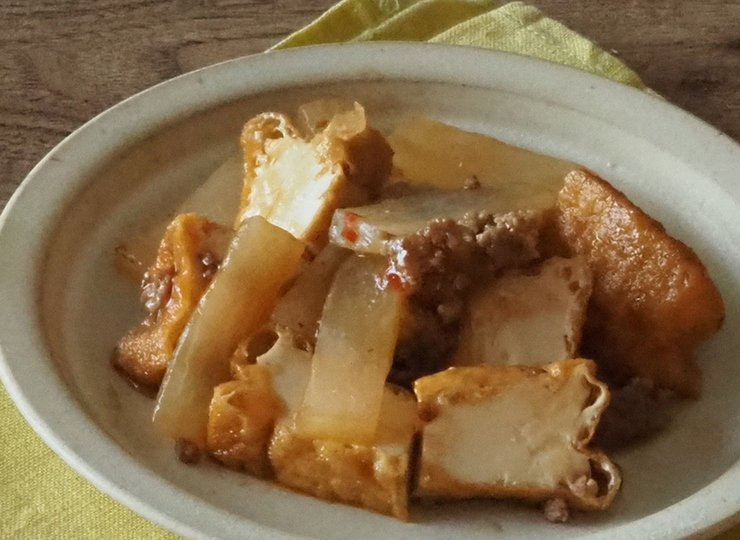 厚揚げと大根の中華風そぼろ炒め