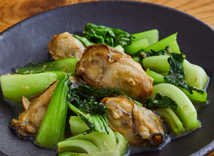 牡蠣とチンゲン菜のオイスターソース炒め