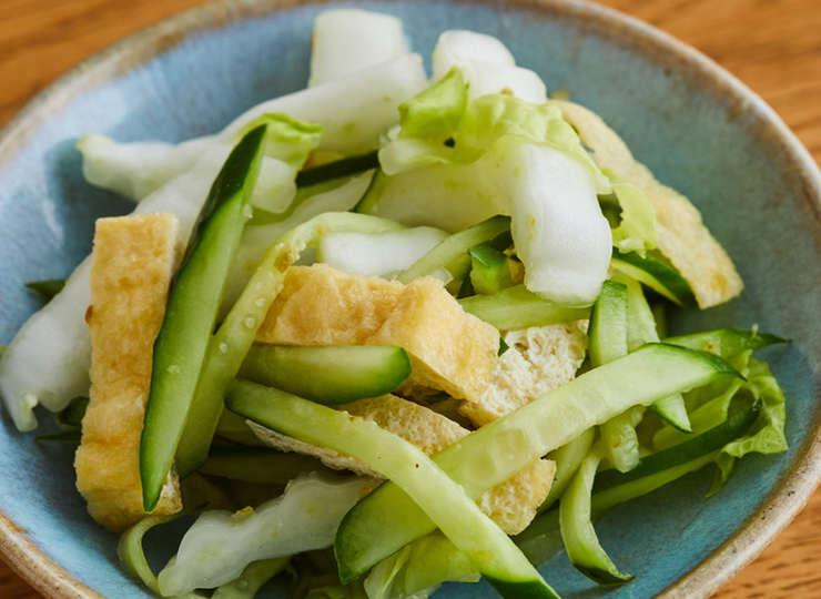 白菜と油揚げのゆず風味サラダ