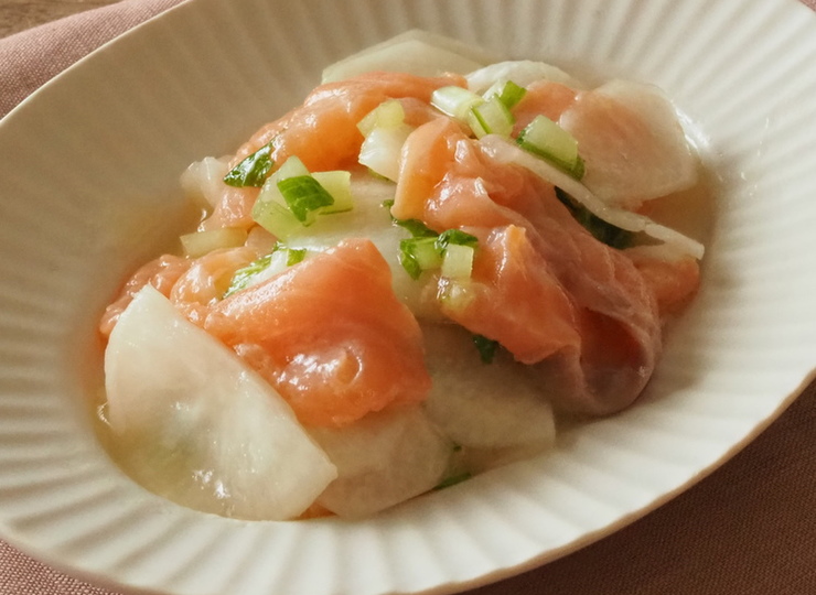 かぶとサーモンのレモンマリネ